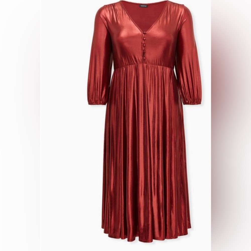 torrid Metallic Rust Red Maxi Dress